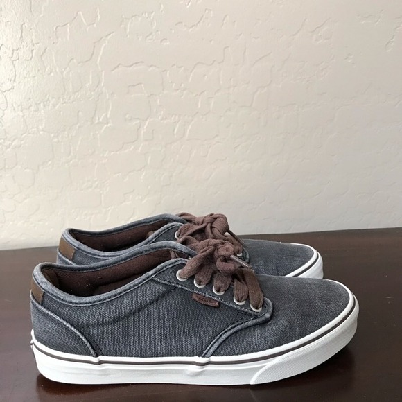 Vans Off The Wall Mens Athletic Shoes Gray Brown Lace Up...